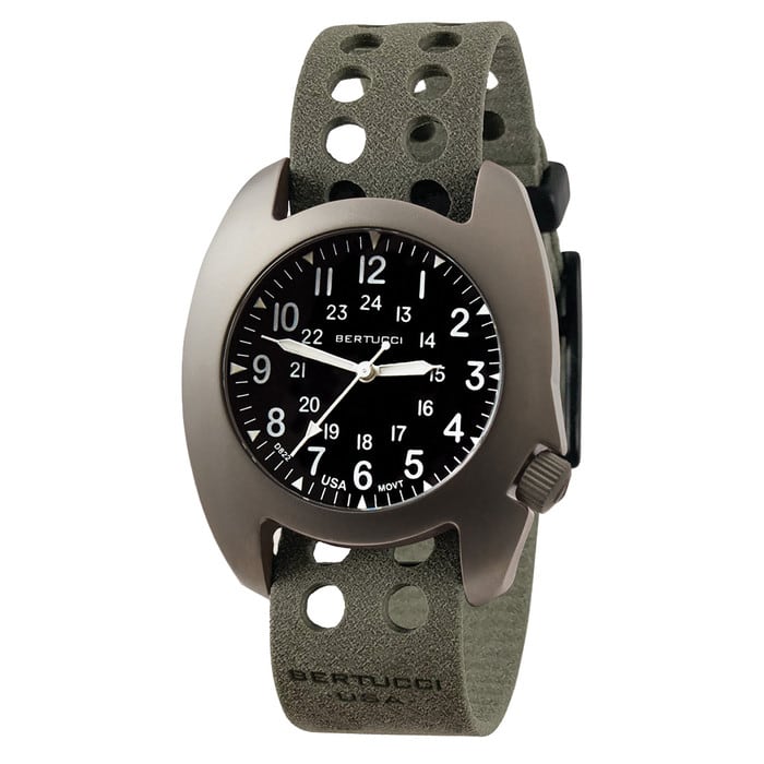 Bertucci D-3T Retroform Epic Field Watch with Black Dial and Tridura Strap #17022