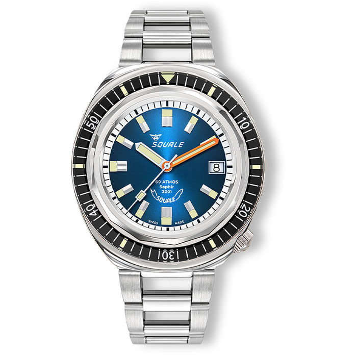 Squale 2001 Heritage Dive Watch with Sunray Blue Dial #2001BKBL.AC