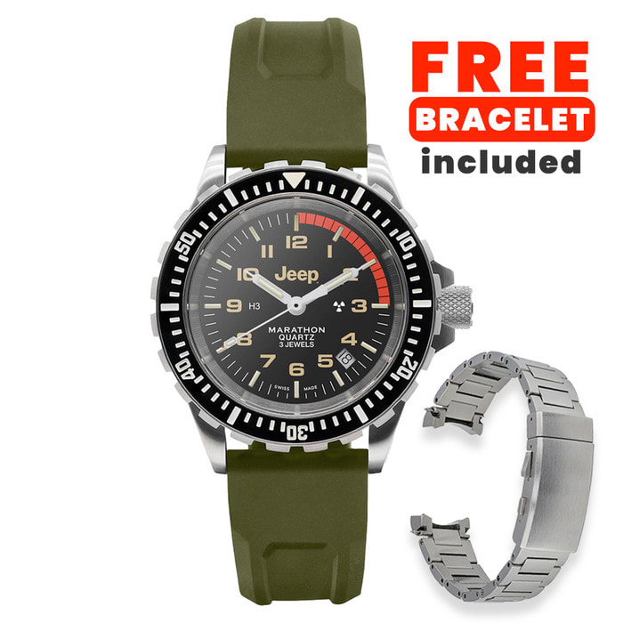 Jeep x Marathon 41mm Rubicon TSAR Swiss Quartz Dive Watch #WW194007SS-4101